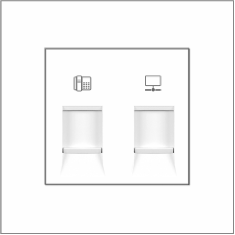 B1000 4 Contact RJ11 CAT3 Telephone Outlet + CAT6 Data Outlet