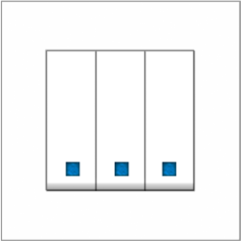 B1000 3 Gang Switch with Blue LED Indicator