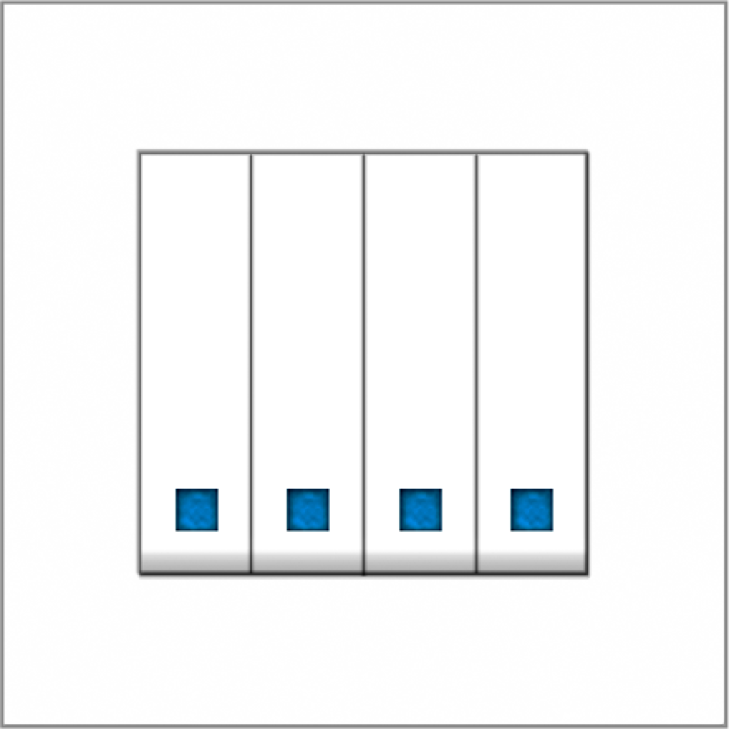 B1000 4 Gang Switch with Blue LED Indicator