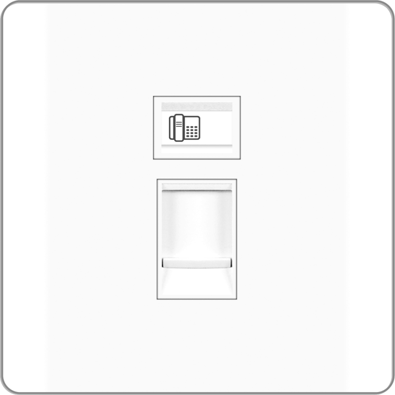 B20 1 gang 4 contact RJ11 CAT3 telephone outlet