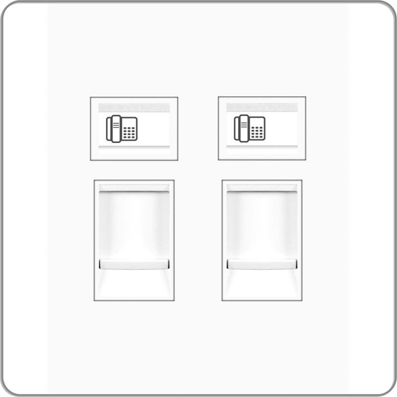 B20 2 gang 4 contact RJ11 CAT3 telephone outlet