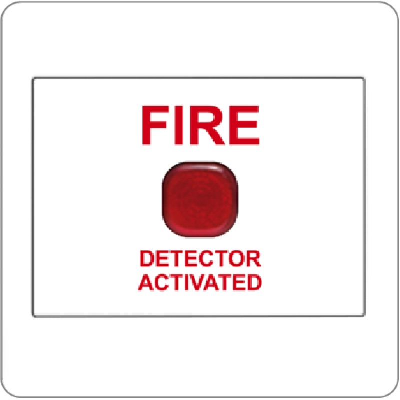 B2000L Blank Plate w/ "Fire Detector Activated" Text