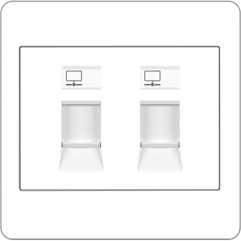 B2000L 2 Gang CAT6 Data Outlet