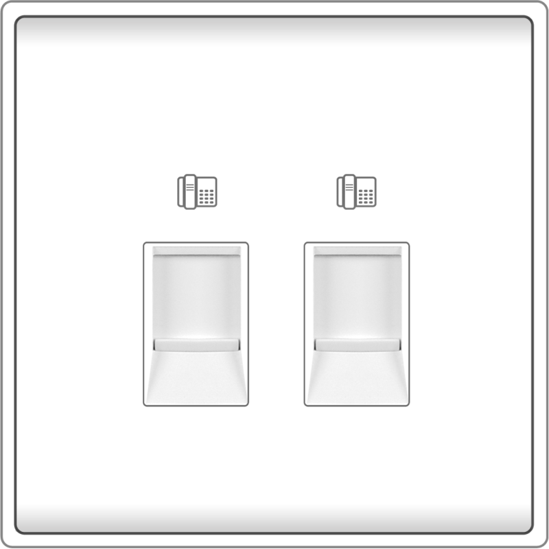 B5000 2 Gang Telephone Outlet RJ11 CAT3 4 Contact