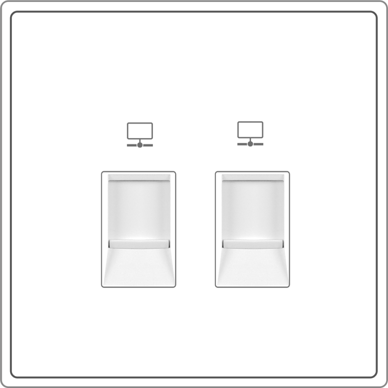 B5000S 2 Gang CAT6 Data Outlet