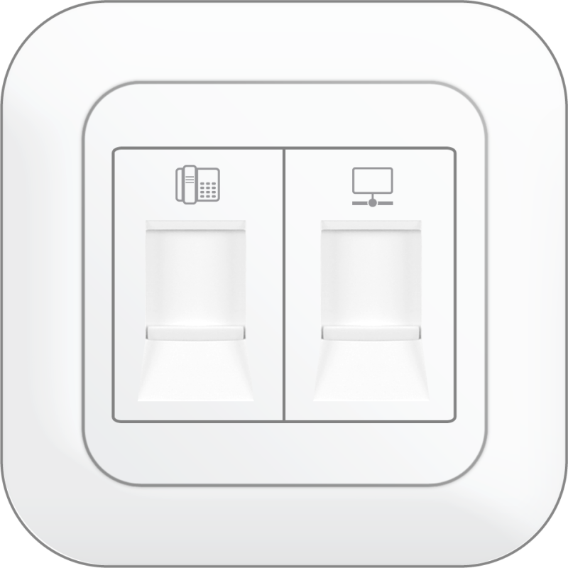 B80 Telephone Outlet + CAT6 Data Outlet