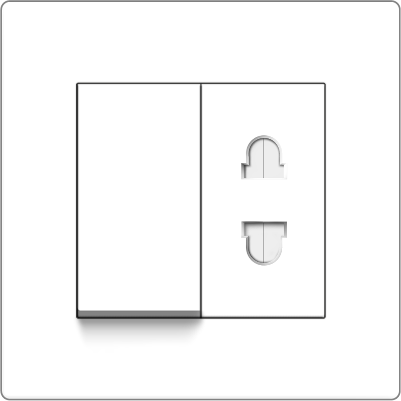 B1000 1 Gang Switch w/ 2 Pin 16A Universal Socket Outlet