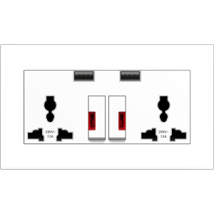 B1000 Twin Universal Socket Outlet ...