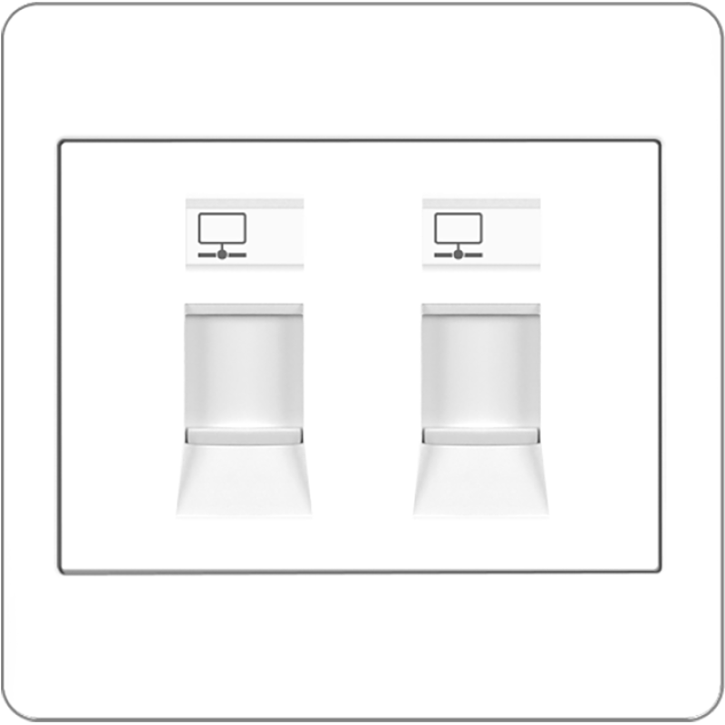 B2000L 2 Gang CAT6 Data Outlet
