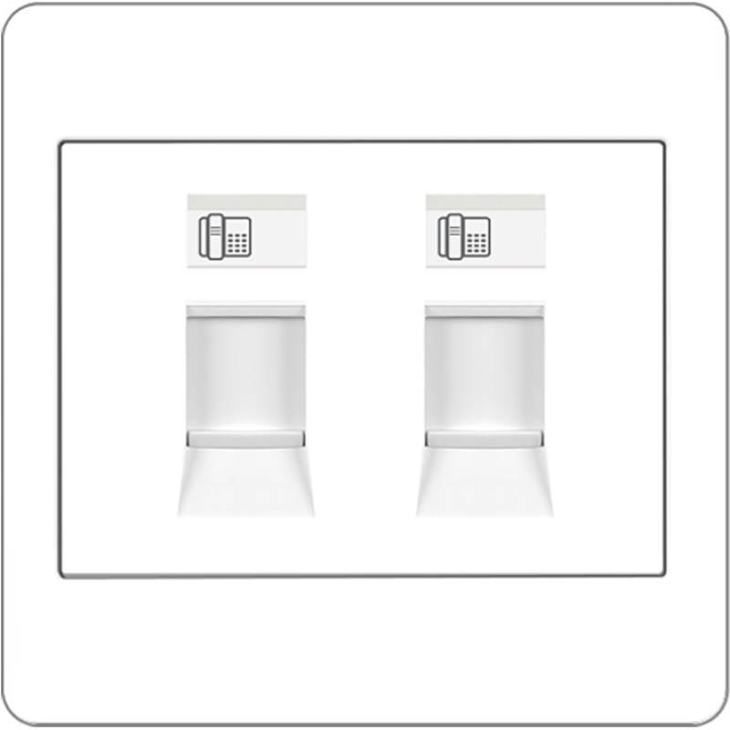 B2000L 2 Gang 4 Contact RJ11 CAT3 Telephone Outlet