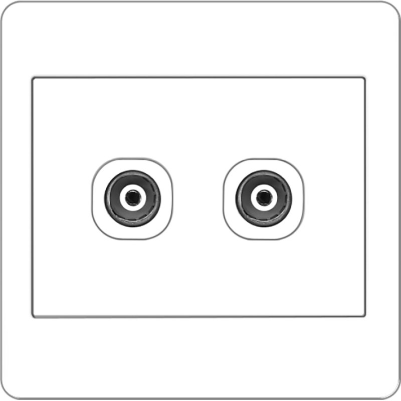 B2000L 2 Gang 75 Ohm Coaxial TV Outlet