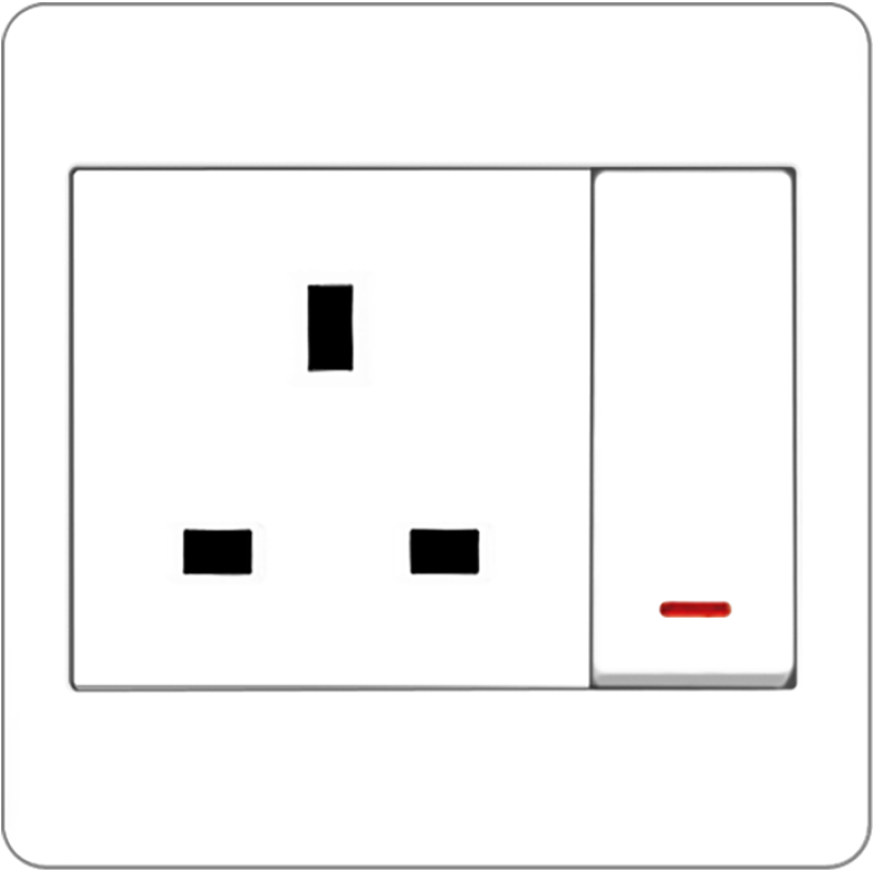 B2000L BS Socket Outlet w/ Switch and Neon