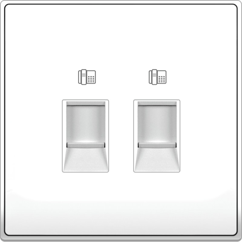 B5000 2 Gang Telephone Outlet RJ11 CAT3 4 Contact