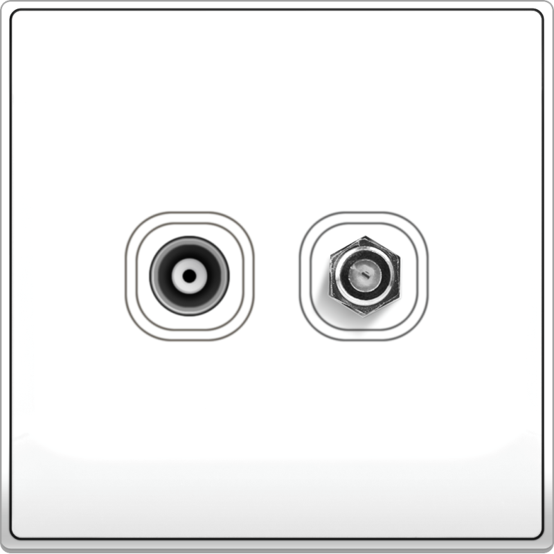 B5000 75 Ohm Coaxial + F-Type TV Outlet
