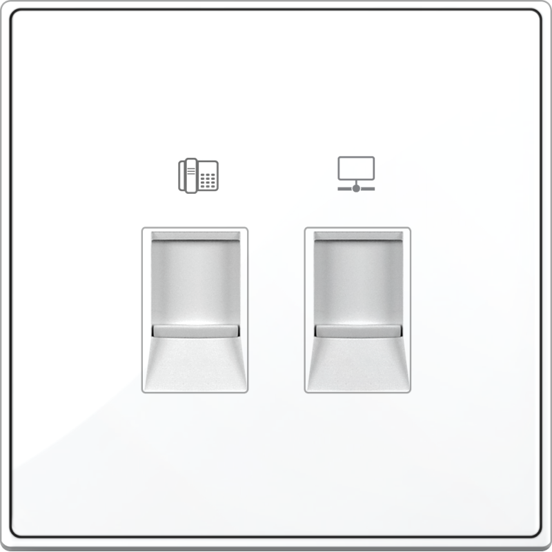 B5000S Telephone Outlet RJ11 Cat3 4 Contact + Cat6 Data Outlet