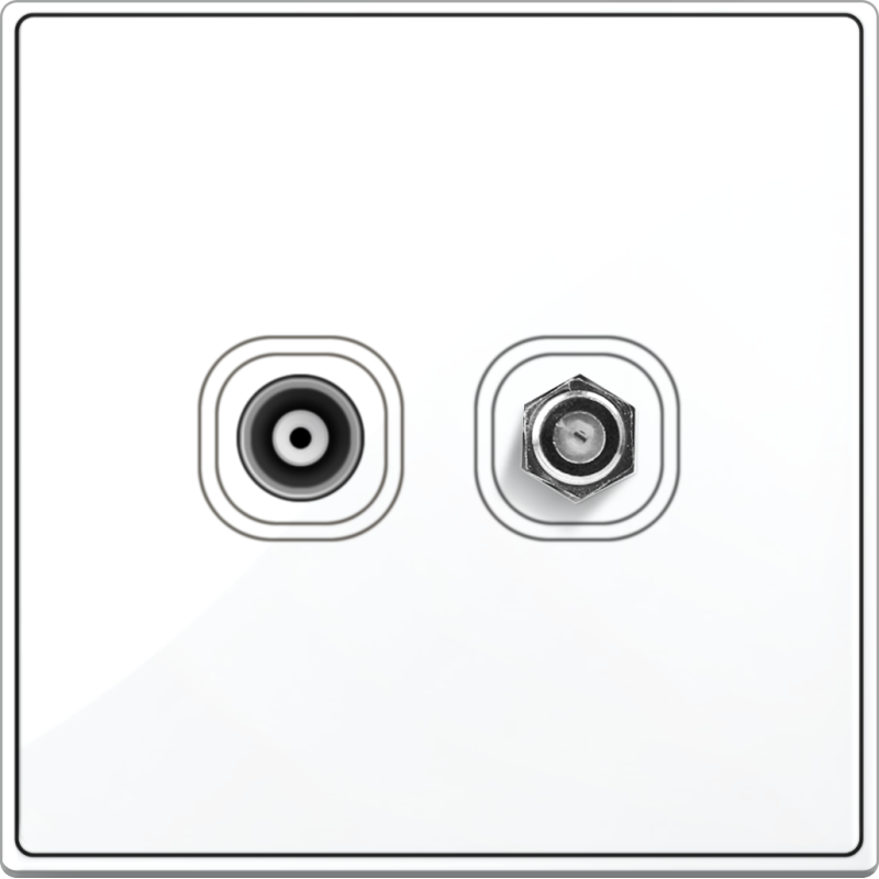 B5000S TV 75 Ohm Coaxial + F-Type TV Outlet B5000S TV 75 Ohm Coaxial + F-Type TV Outlet