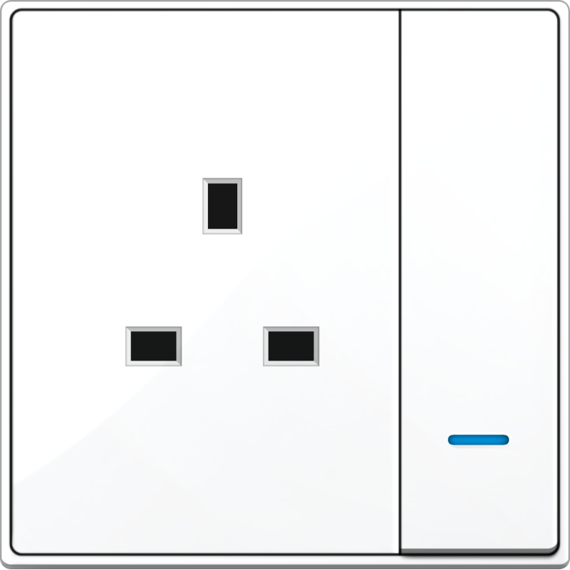 B5000S BS Socket Outlet w/ Switch & Blue LED Indicator