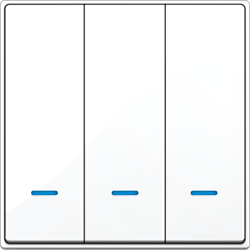 B5000S 3 Gang Switch Blue LED Indicator