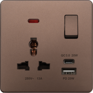 BE75113SPDC20 BRSC 13A Universal & 2 pin, 20W Charger USB A+C BE75113SPDC20 BRSC 13A Universal & ...