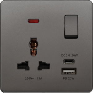 BE75113SPDC20 GYSC 13A Universal & 2 pin, 20W Charger USB A+C BE75113SPDC20 GYSC 13A Universal & ...