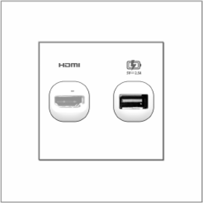 B1000 HDMI Outlet + 2.5A USB Charger Outlet