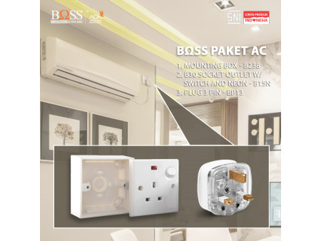 BOSS Paket AC : Mounting Box - B30 Socket Outlet w/ Switch 