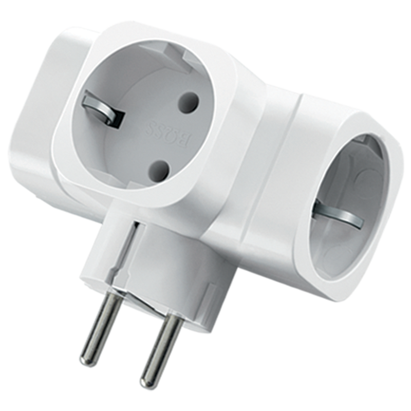 3 way socket w/grounded plug