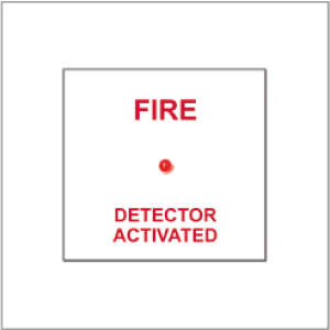 B 1000 blank plate w/"FIRE DETECTOR ACTIVATED" text ...