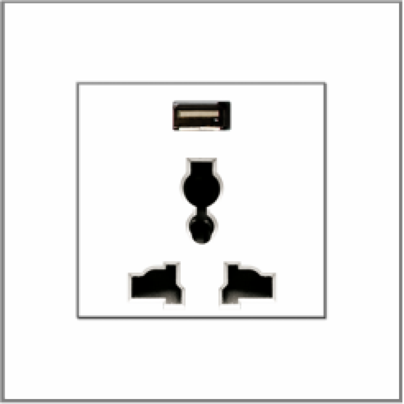 B1000 Universal Socket Outlet w/ 2.5A USB Charger