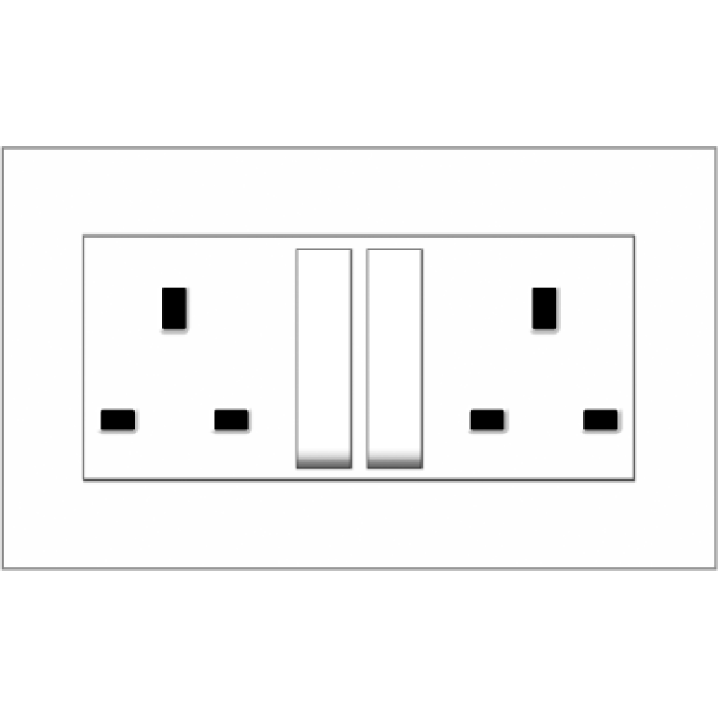 B1000 BS Twin Socket Outlet w/ Switch