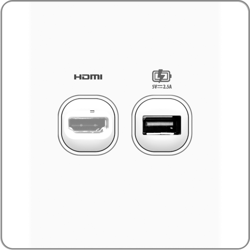 B20 HDMI + USB charger outlet