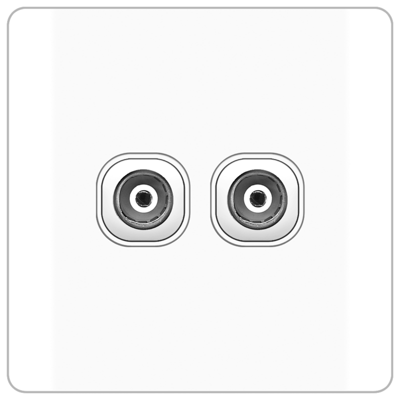 B20 2 gang 75 ohm Co-Axial TV outlet