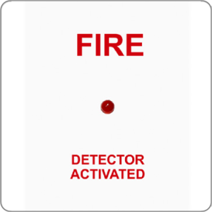 B20 Blank plate w/ "Fire Detector Activated" text