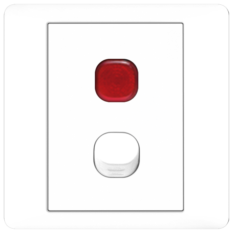 B2000 1 Gang Vertical Double Pole Switch w/ Neon