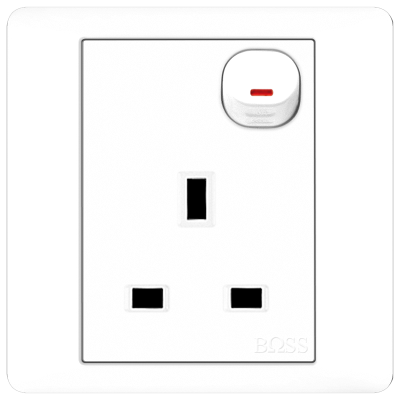 B2000 BS Socket Outlet w/ Switch & Neon