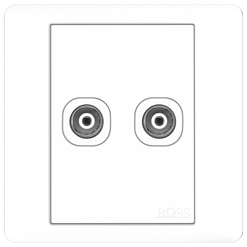 B2000 2 Gang 75 Ohm Co-Axial TV Outlet