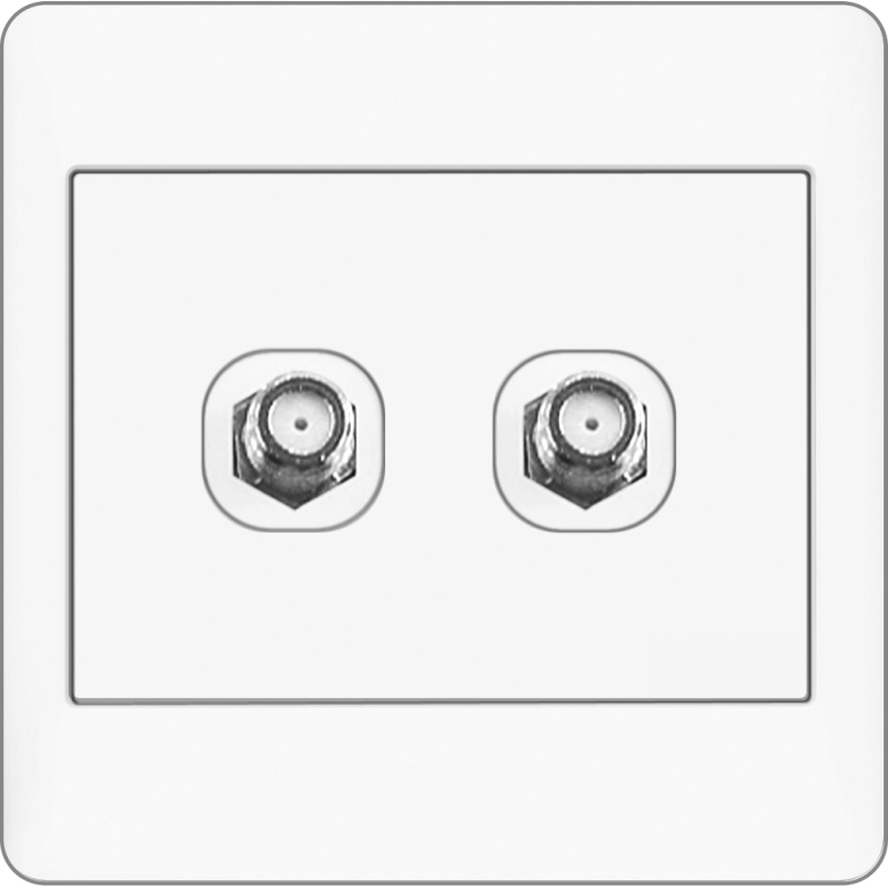 B2000L 2 Gang TV F-type Outlet
