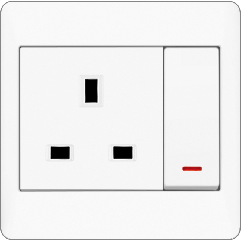 B2000L BS Socket Outlet w/ Switch and Neon