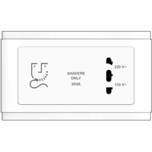 B3000 Shaver Outlet Horizontal (White) ...