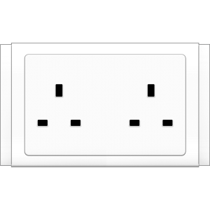 B3000 twin BS socket outlet (white) ...