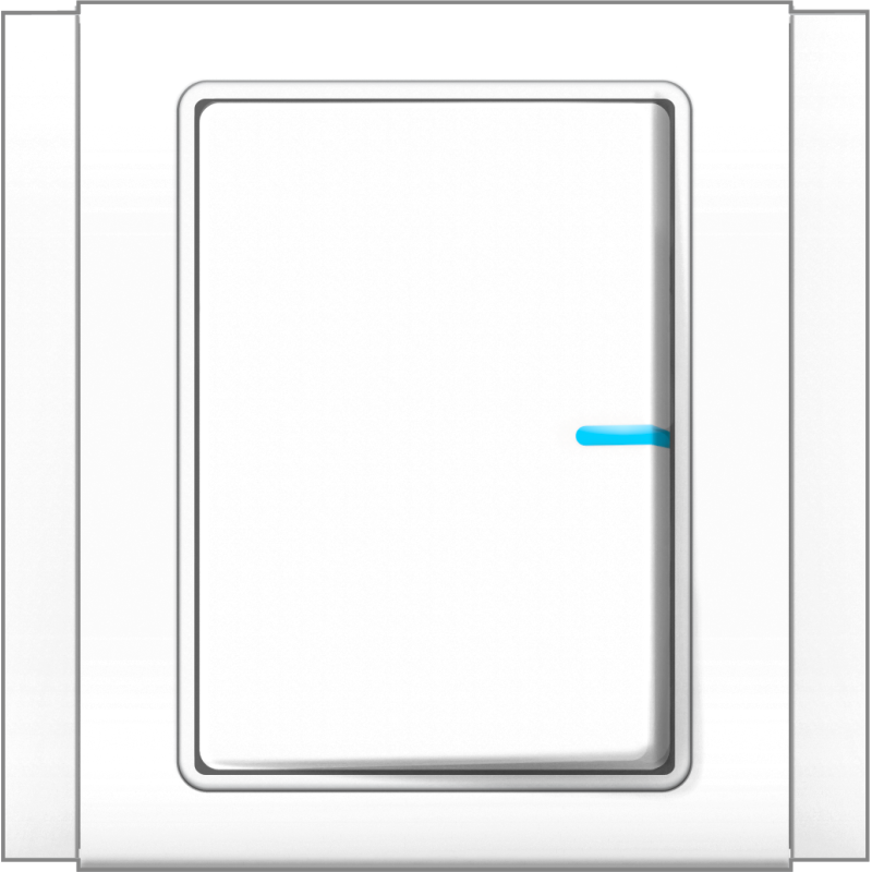 B3000 1 Gang Switch w/ Blue LED Indicator (White)