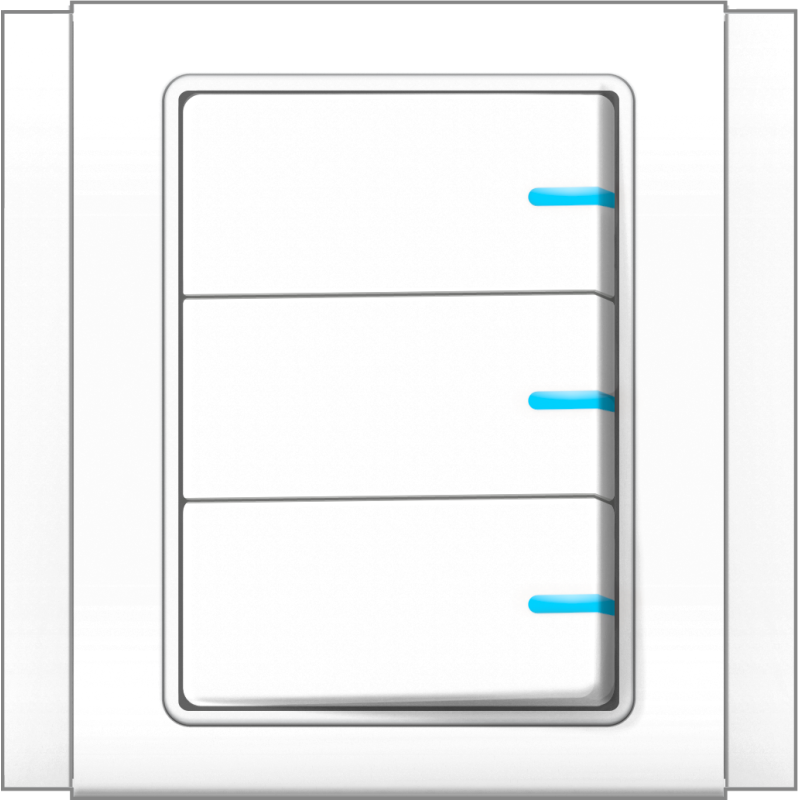 B3000 3 Gang Switch w/ Blue LED Indicator (White)