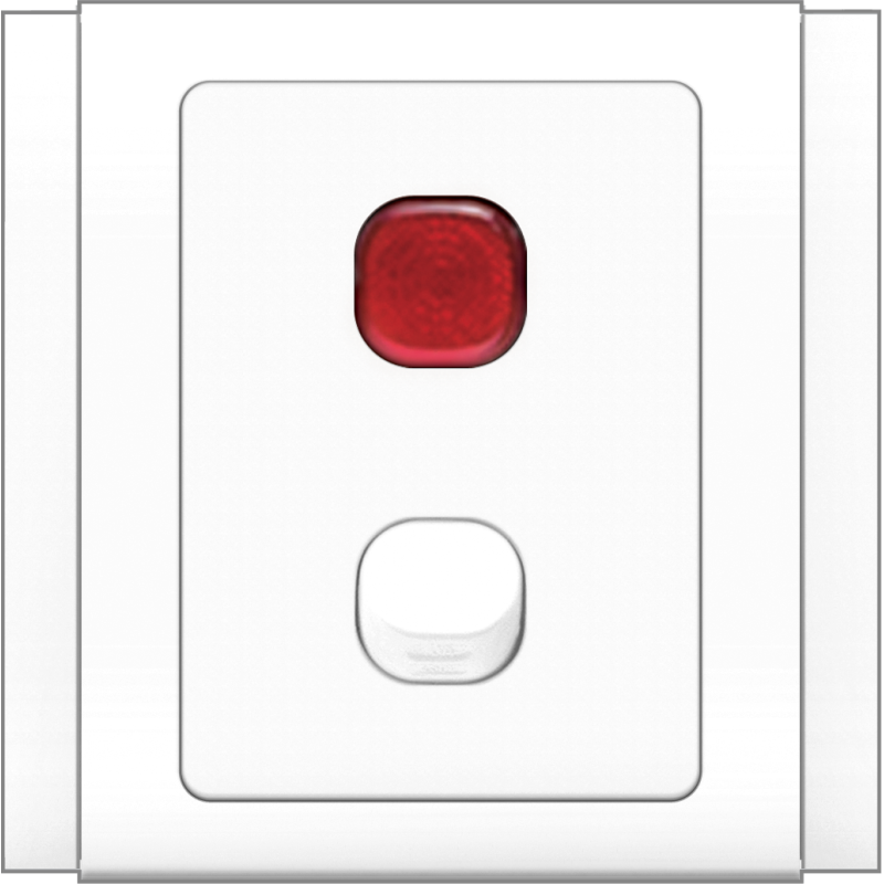 B3000 1 Gang Double Pole Switch w/ Neon Indicator (White)