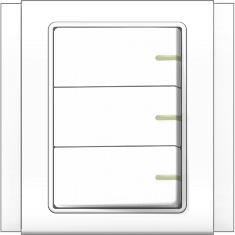 B3000 3 Gang 1Switch w/ Fluorescent Indicator (White)