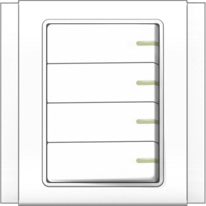B3000 4 Gang Switch w/ Fluorescent Indicator (White)