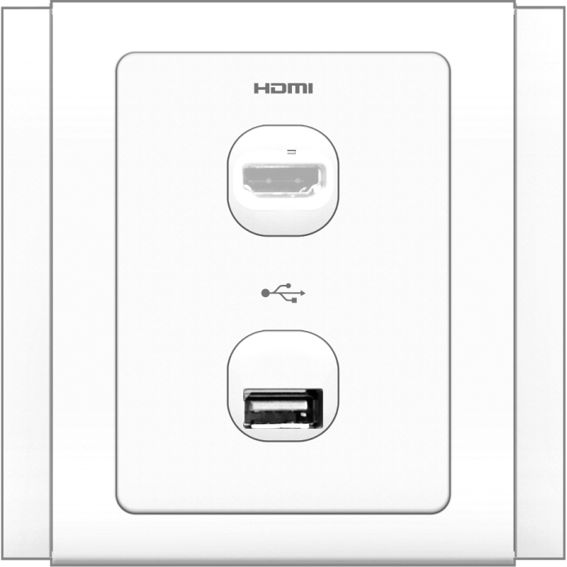 B3000 HDMI + USB Connection Outlet (White)