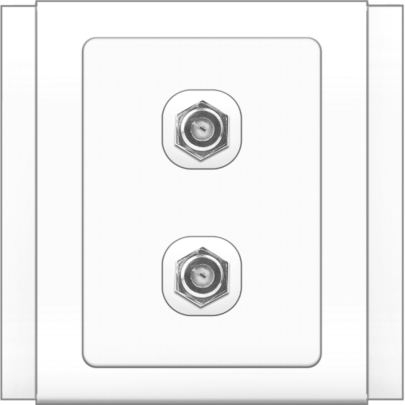 B3000 2 Gang F-Type TV Outlet (White)