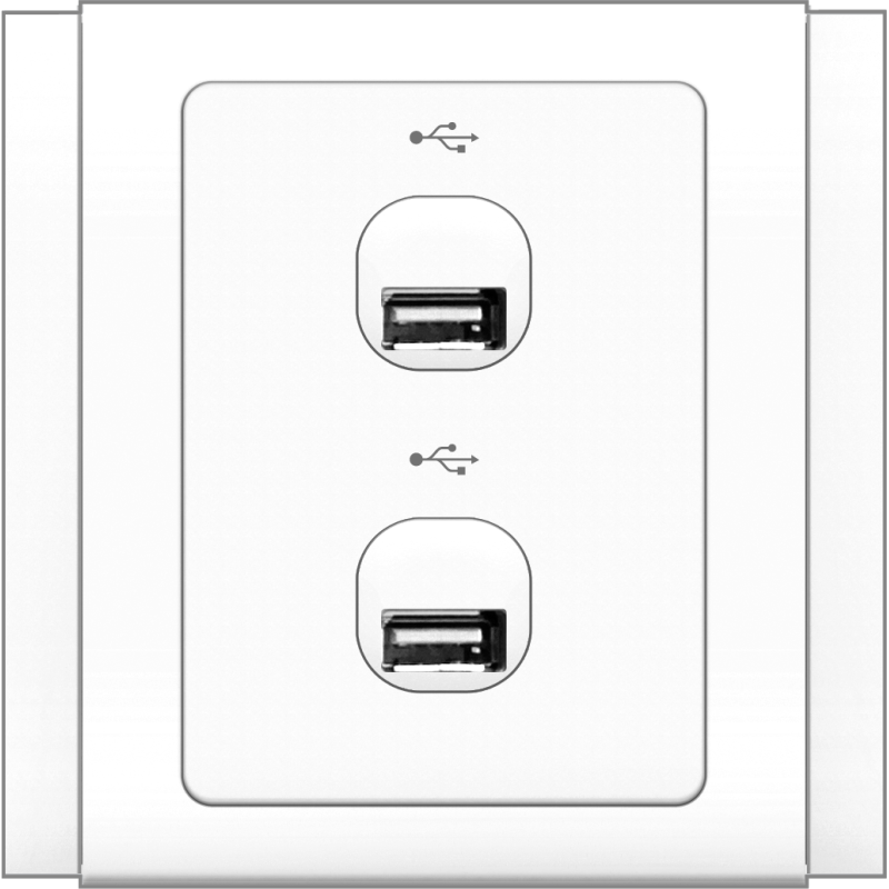 B3000 2 Gang USB Connection (White)