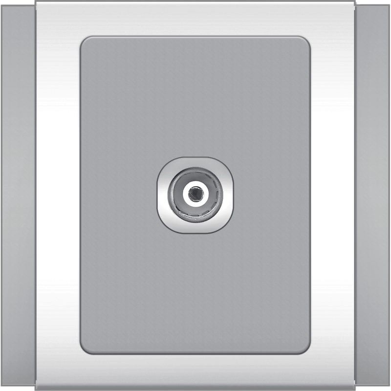 B3000 1 Gang 75 Ohm Coaxial TV Outlet (Grey)