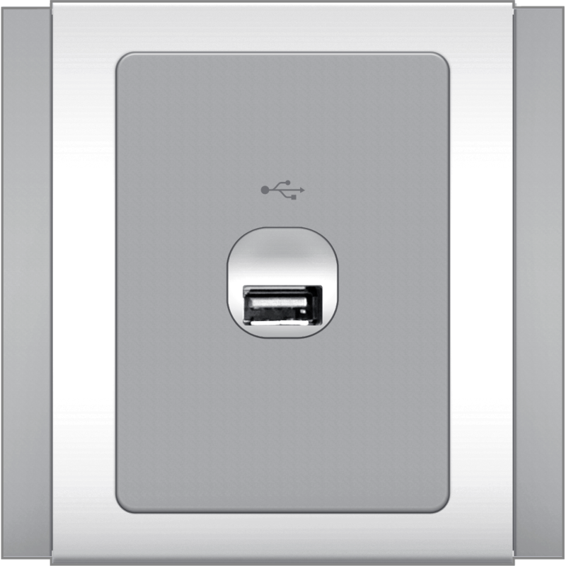 B3000 1 Gang USB Connection Outlet (Grey)